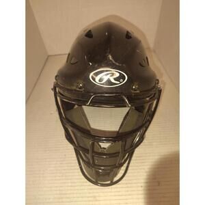 Rawlings Black Catcher’s Helmet Face Mask Combo Pro-Dri Padding Adjustable